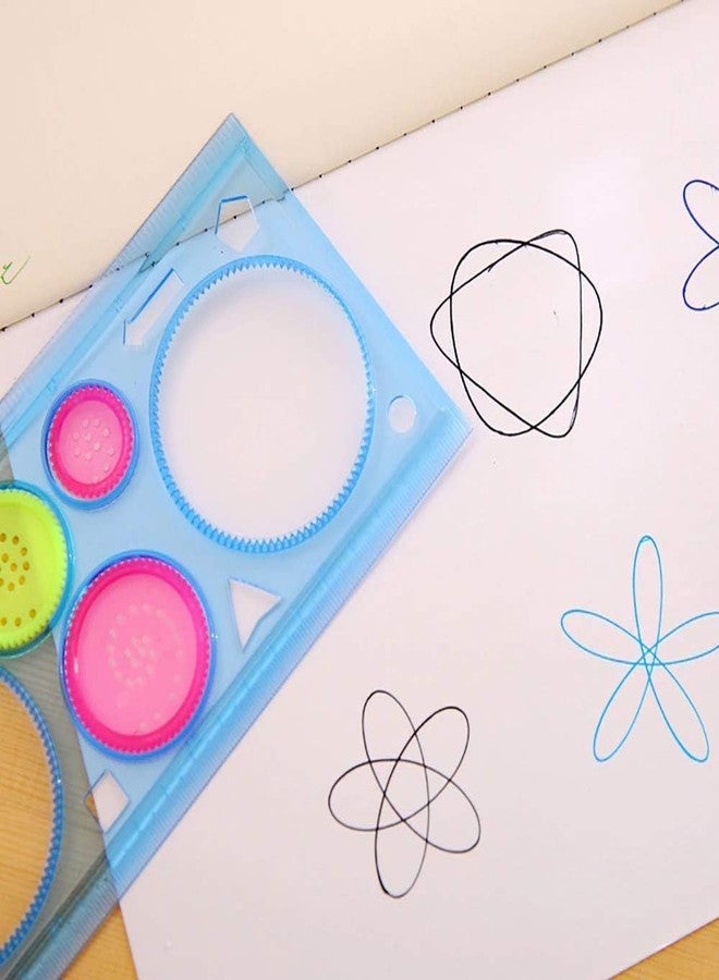 Crackles Creative Gift Designer Spiral Spirograph Geometric Ruler Drafting Tools Art& Craft Sets School Stationery Return Gift for Children Kids Students Birthday Drawing Toys - Pack of 20 - Image 5